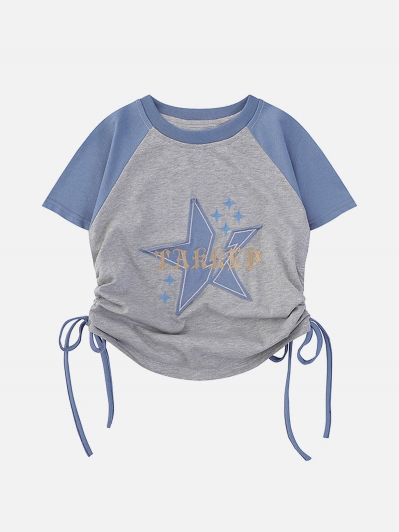 Vert  T Shirts Aelfric Eden Star Printing Drawstring Tee - XFQ-5291008